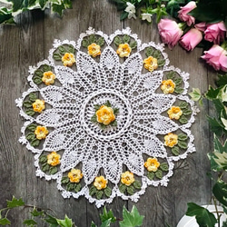 アンティーク ポワンドパリ 舞う1輪の薔薇のモチーフ センターフレーム