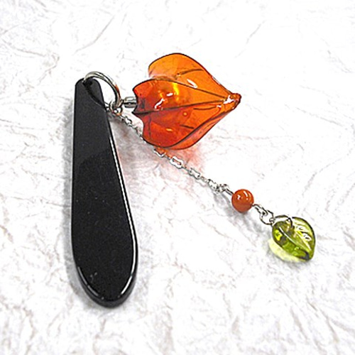 ほおずき(鬼灯)の帯飾り シルバー【送料無料】 かんざし 柚子