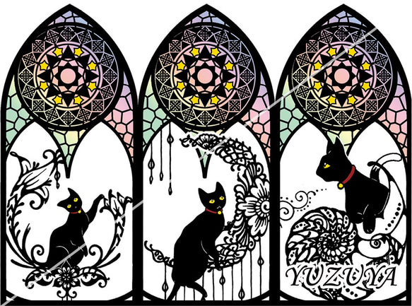 黒猫とメヘンディ　キャンドルライト◎百合･蓮･アンモライト 4枚目の画像