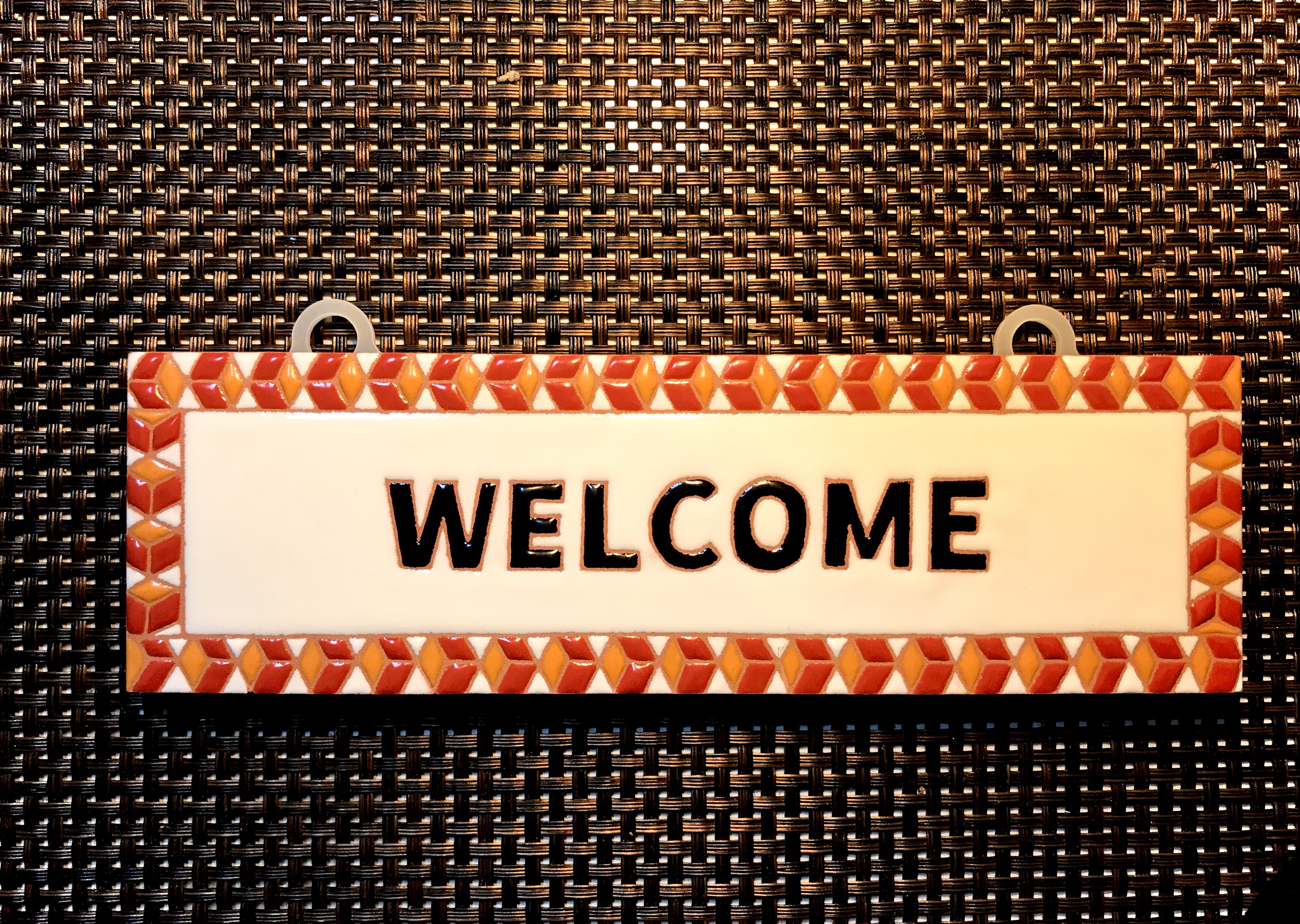 メッセージタイルwelcome T-2 red-orange