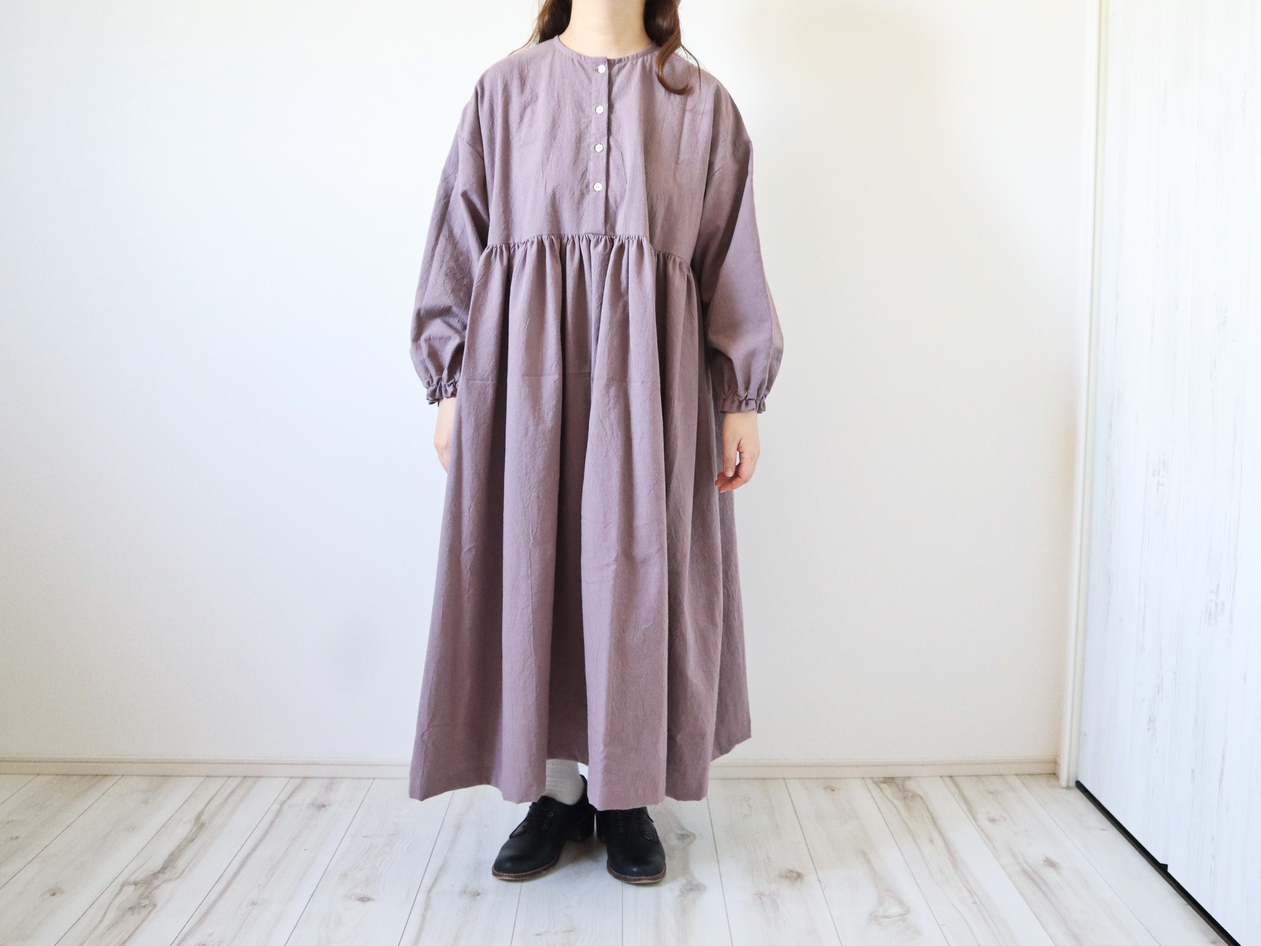 【受注製作】パンドミワンピース(ドライローズ)｜低身長さんのためのナチュラル服ELLIE(エリー)