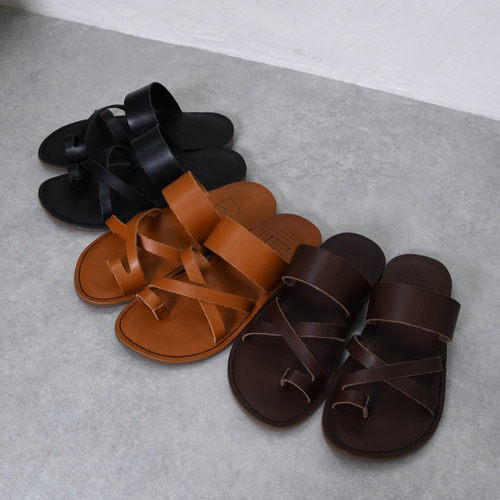 Dries Van Noten◆クロスデザイン レザートングサンダル DRIES VAN NOTEN - 新品 dries van noten ラムレザー スクエア