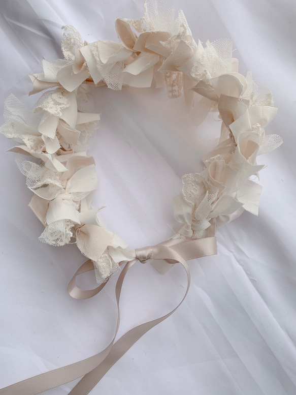 累計販売200本以上￤ribbon crown￤花冠￤カフェモカ 4枚目の画像