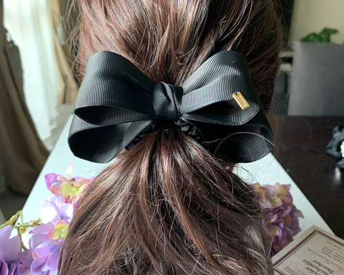再販3【ブラック×グレージュ】ナチュラルリボン♡ヘアゴム 再販3【ブラック×グレージュ】ナチュラルリボン♡ヘアゴム 再販3