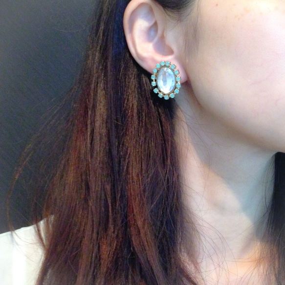 bijoux earring ビジュー スワロチェーンストーン イヤリング 4枚目の画像