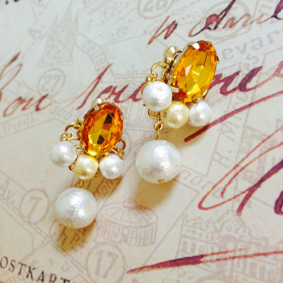 bijoux cotton pearl earring ビジューコットンパールイヤリング 1枚目の画像