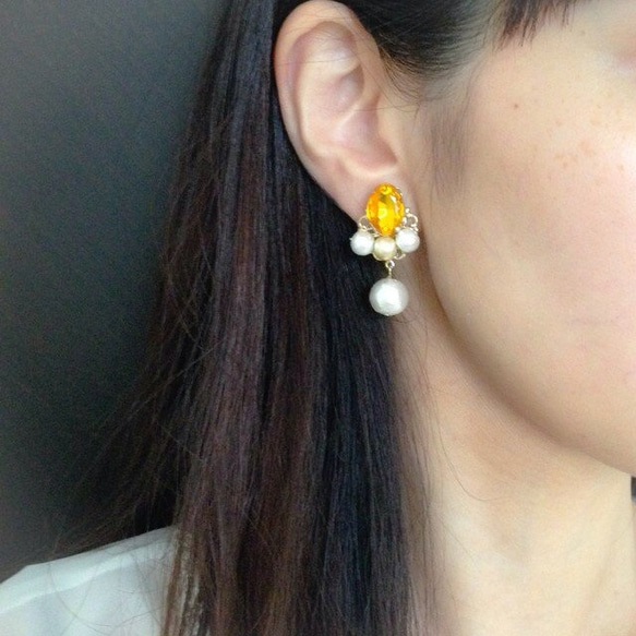 bijoux cotton pearl earring ビジューコットンパールイヤリング 5枚目の画像
