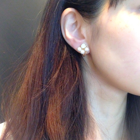 bijoux earring オパールビジュー イヤリング 2枚目の画像
