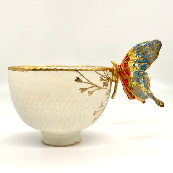 抹茶茶碗：蝶花 2枚目の画像