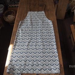 【nuno+】 half linen フラワープリントエプロン　ジェイ ブルー 9枚目の画像