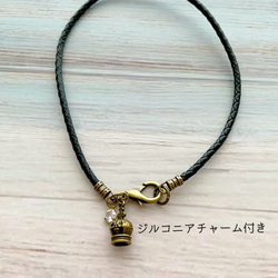 アンティーククラウンチャームの軽い♪本革チョーカー（小型犬、中型犬、猫用）サイズオーダーあり 3枚目の画像