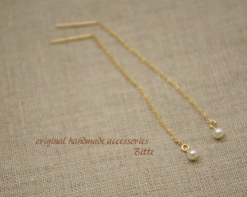 14kgf 淡水パール アメリカンピアス ピアス（フック・チェーン） Bitte