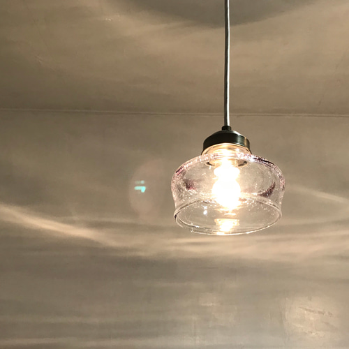 ガラスのランプシェード 紫 シーリングライト・ペンダントライト