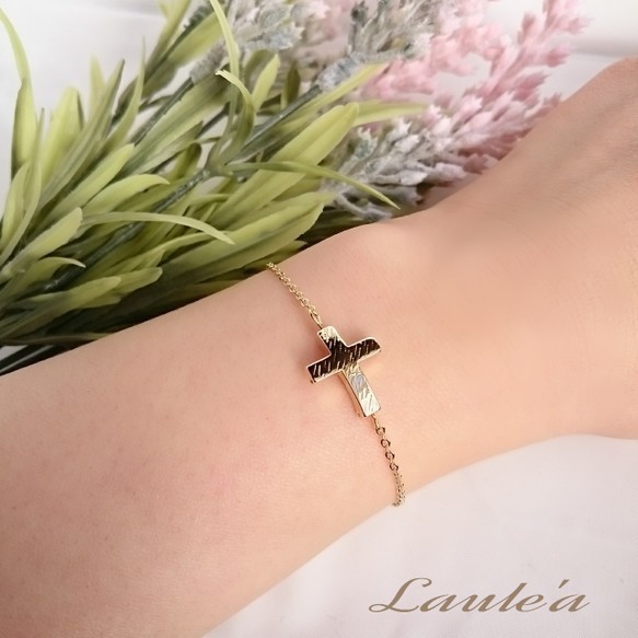 ゴールド クロスモチーフブレスレット ブレスレット ゴールド 10金 K10