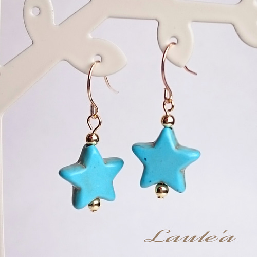 星型ターコイズピアス/イヤリング ピアス（フック・チェーン） Laule'a