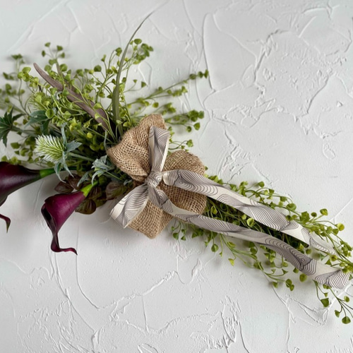 MAKO 壁掛けオブジェ　アンティーク　ベージュとホワイトのスワッグ MAKO 壁掛けオブジェ アンティーク ベージュとホワイトのスワッグ MAKO