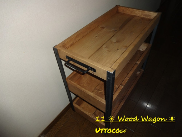 11_✴ Iron Wood Wagon ✴ 送料無料  (#Uttoco24 #ワゴン #カート #収納 #移動 ) 3枚目の画像