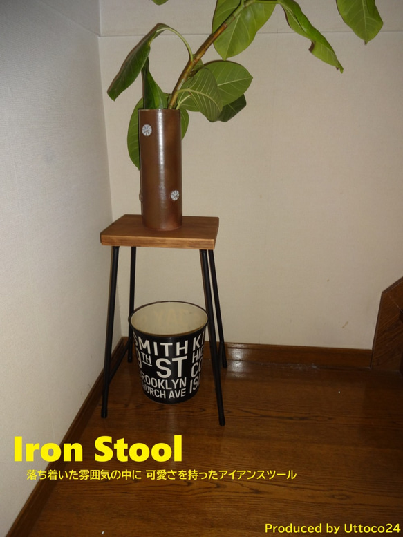 38 アイアンスツール / Iron Stool Uttoco24 アイアンスツール プランターラック 椅子 7枚目の画像
