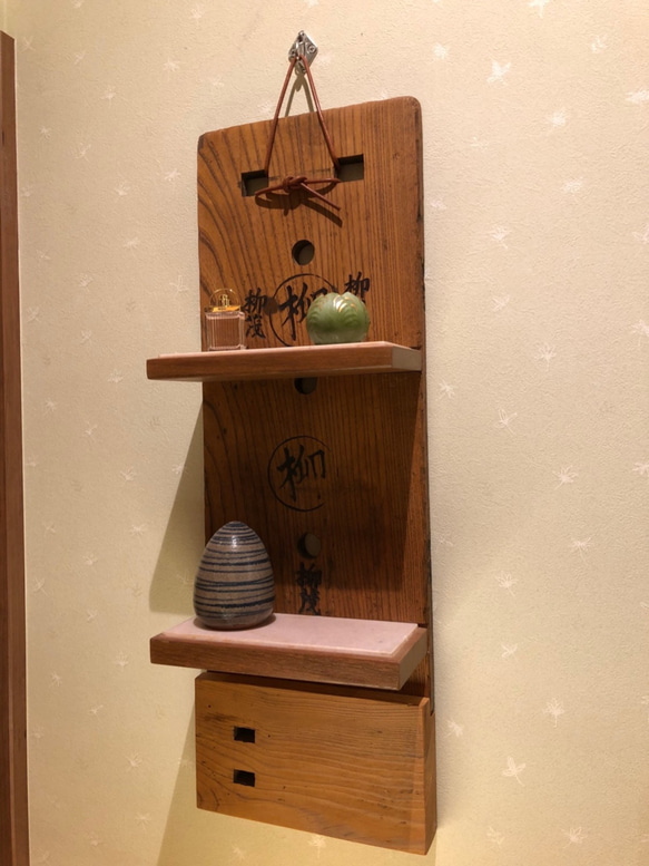 Wall-mounted shelf　飾り棚　;古民具インテリア　No.WS -1 6枚目の画像