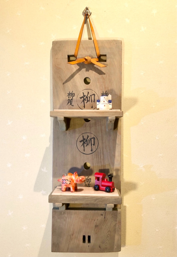 Wall-mounted shelf　飾り棚　;古民具インテリア　No.WS -2 4枚目の画像