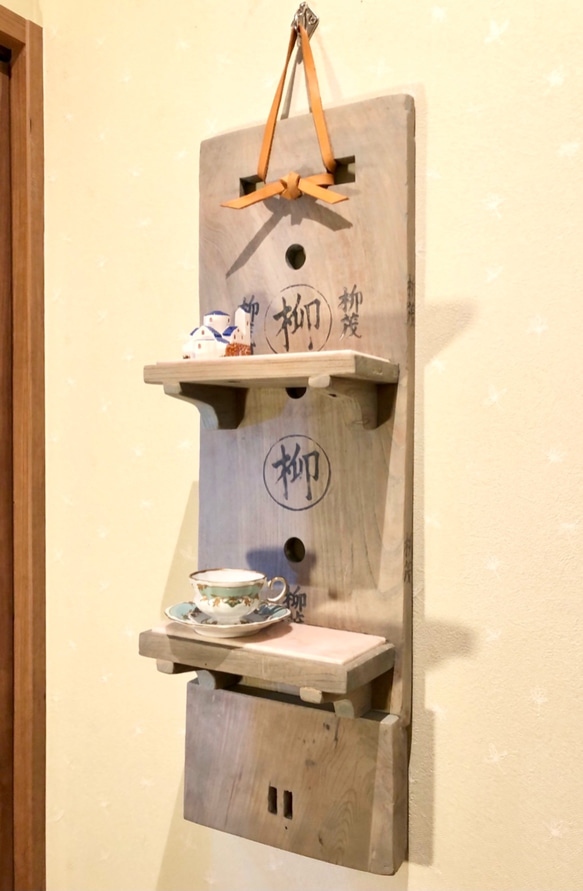 Wall-mounted shelf　飾り棚　;古民具インテリア　No.WS -2 10枚目の画像