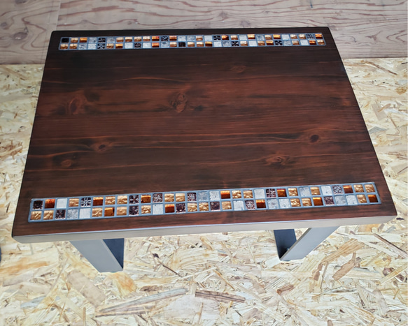 wood/タイルのアイアンテーブル(小) 2枚目の画像