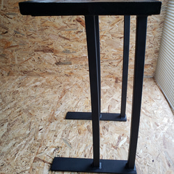 焼杉/タイルのアイアンサイドテーブル(高) 2枚目の画像