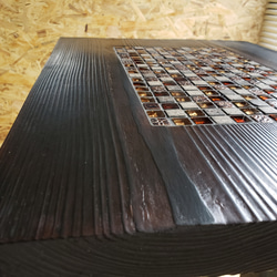 焼杉/タイルのアイアンサイドテーブル(高) 6枚目の画像