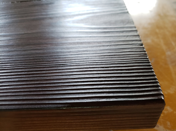 焼杉/タイルのアイアンサイドテーブル(高) 7枚目の画像