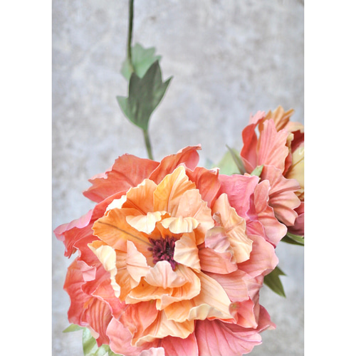 ワックスフラワー（ロウの花）牡丹の花《オレンジ》 アートフラワー