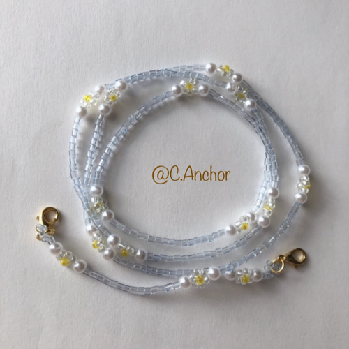 送料無料！クリアフラワーマスクストラップ マスクコード マスク  