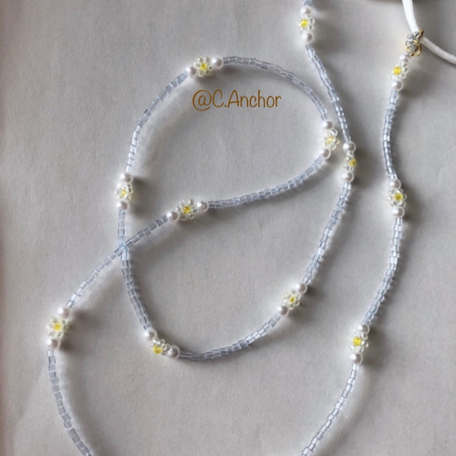 送料無料！クリアフラワーマスクストラップ マスクコード マスク  