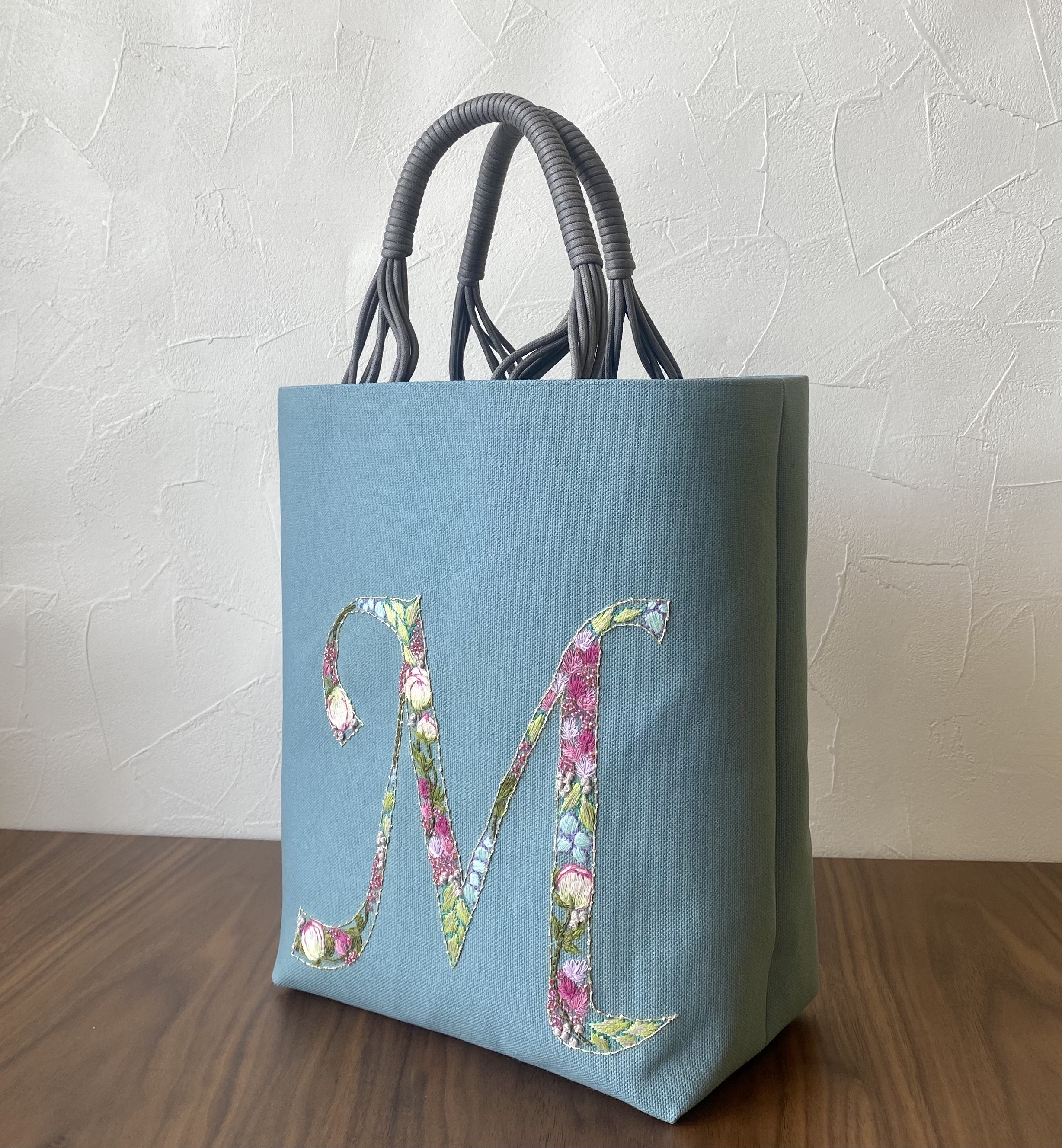 たっぷり収納　刺繍2wayトートバッグ　『M』