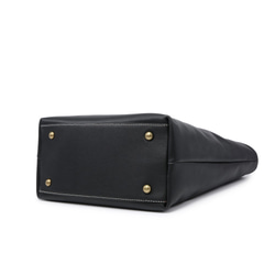 トートバッグ 本革 レザー メンズ レディース シンプル 軽量 通勤 通学 旅行 ショルダー 2way ブラック 052 4枚目の画像