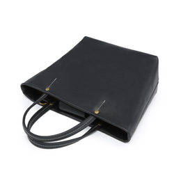 トートバッグ 本革 レザー メンズ レディース シンプル 軽量 通勤 通学 旅行 ショルダー 2way ブラック 052 5枚目の画像