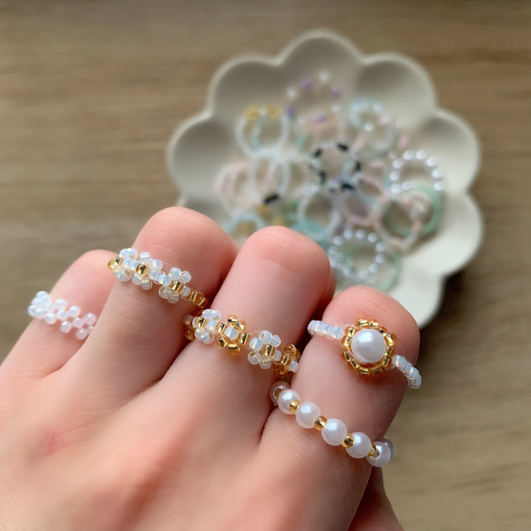 ビーズリング ゴールド 5個セット 指輪・リング Felice*Felice