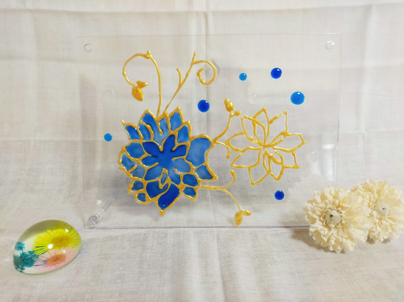 ステンドグラス風花瓶の絵画 約50cm ステンドグラス風花瓶の絵画 約50cm ステンドグラス風花瓶の絵画