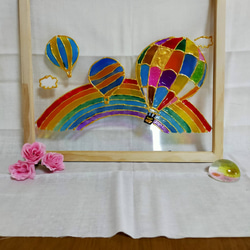 ステンドグラス風②うさぎイースターエッグ グラスデコ 絵画 しゃれと