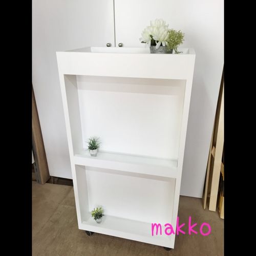 本棚 収納 両面使えるキャスター付き BOX ホワイト 本棚・絵本棚