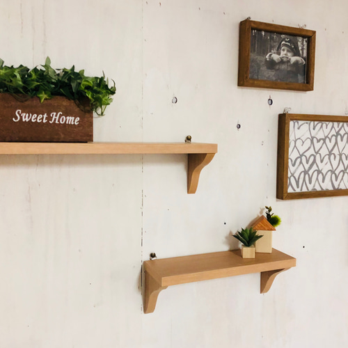 幅40センチ ウォールラック ウォールシェルフ 木製 壁掛け棚