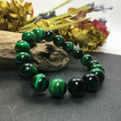 天然石エメラルド水晶グリーンタイガーアイブレスレット数珠 b221.jpg