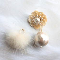 flower many way earring White 4枚目の画像