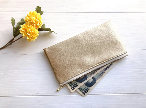 さよなら茶封筒！ お札入れポーチ きらきら ゴールド その他ミニ財布