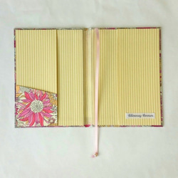 A6サイズ　ノートカバー　手帳カバー　リバティー　スモール・スザンナ　ピンク 3枚目の画像