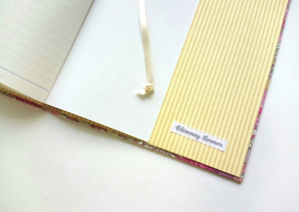 Ａ5サイズ　ノートカバー　手帳カバー　リバティー　スモール・スザンナ　ピンク 5枚目の画像