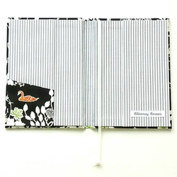 A6サイズ　ノートカバー　手帳カバー　リバティー　ヨシエ　黒 3枚目の画像