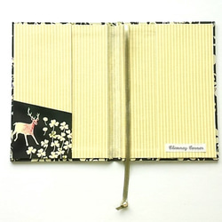 A6サイズ　ノートカバー　手帳カバー　リバティー　ヨシエ　モスグリーン 3枚目の画像