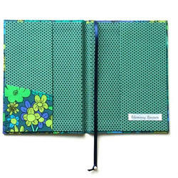 A6サイズ　ノートカバー　手帳カバー　リバティー　ブルー 3枚目の画像