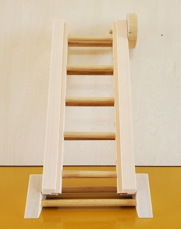 デグー他小動物用の木製ケージ内ハシゴ ハウス・小屋 Handmade