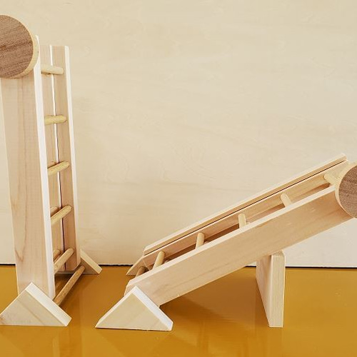 デグー他小動物用の木製ケージ内ハシゴ ハウス・小屋 Handmade